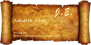 Jakubik Elek névjegykártya